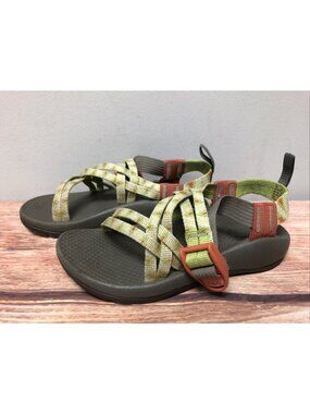 Chaco ZX1 Ecotread Green/Orange Hiking Sport Sandals Youth Girls 13 (8D84)